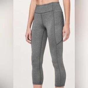 Lululemon Speed Up Cropped Pant- Heathered Black.